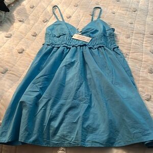 Sz Med SIM& SAM blue sundress. Ptp 14-17 hip24.